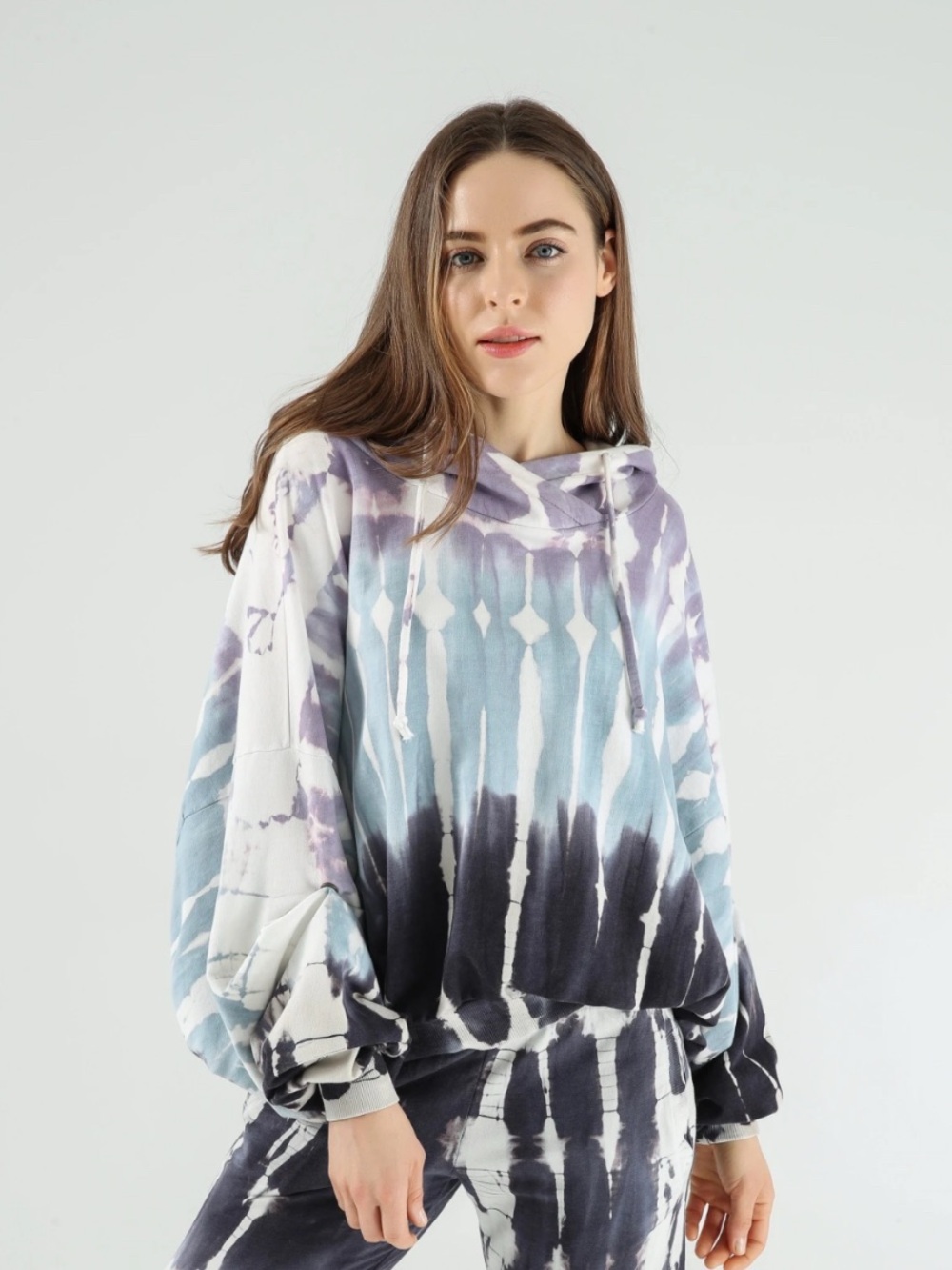 Young Fabulous & Broke Tie Dye Dolman Sleeve Slouchy Hoodie Sweatshirt